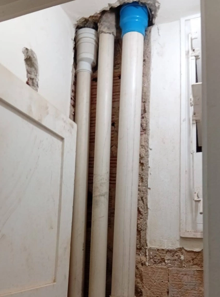 Desentupimento de colunas de água potável na Zona Sul do RJ